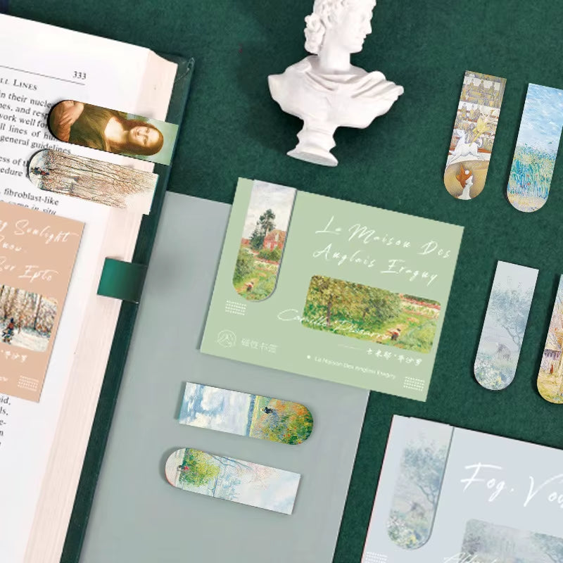 Aesthetic Magnetic Bookmark for Book Lovers and Art Lovers Inspirational Gifts Classic Paintings Masterpiece Diary Decorating