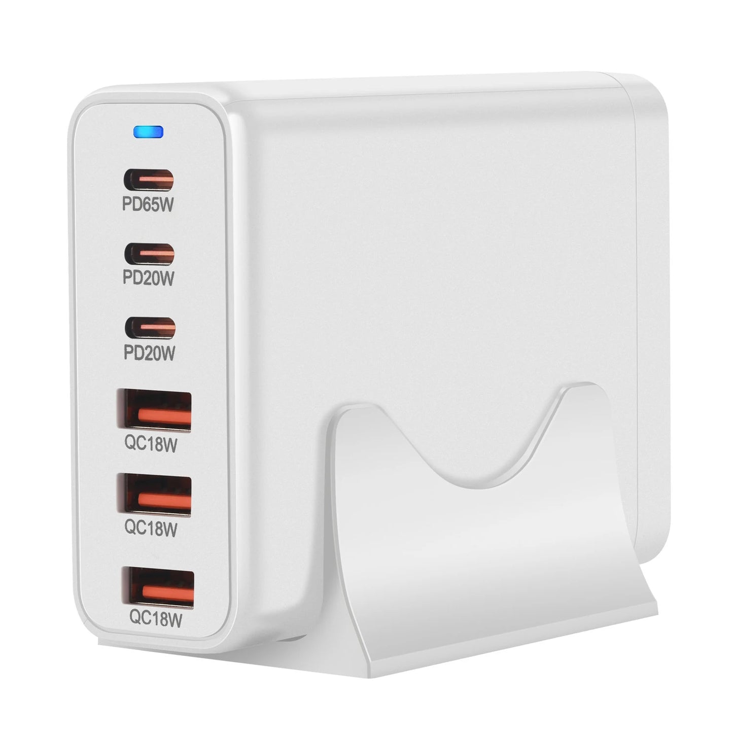 120W GAN Multi USB Charging Station 6 Port Hub Type C Charger PD Fast Charging Station Smart Charger for Iphone Samsung Xiaom