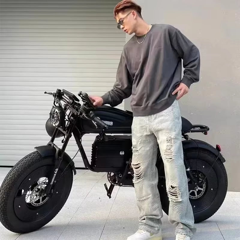 ZPW Black Warrior 1500W Motorbikes 48V 60AH Ebike Adult Road Electric Bicycle 20 Inch Off-Road Fat Tyre Electric Bike