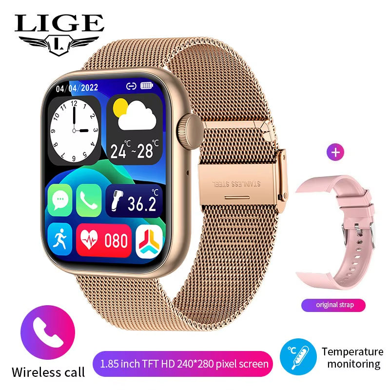 New Smart Watch 2025 Wireless Charging Smartwatch Bluetooth Calls Men Women Smartwatches Fitness Bracelet Custom Watch Face