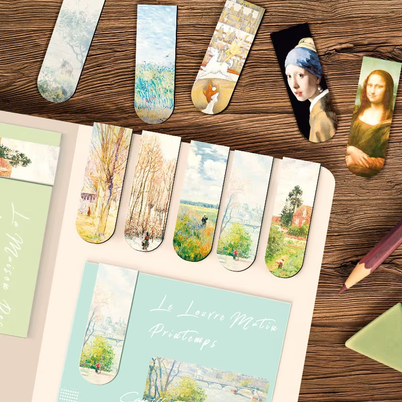 Aesthetic Magnetic Bookmark for Book Lovers and Art Lovers Inspirational Gifts Classic Paintings Masterpiece Diary Decorating