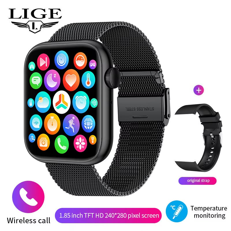 New Smart Watch 2025 Wireless Charging Smartwatch Bluetooth Calls Men Women Smartwatches Fitness Bracelet Custom Watch Face