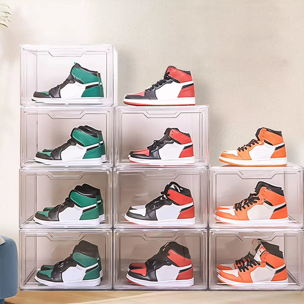 Acrylic Transparent Shoe Box Clear Shoe Organizer Stackable Sneaker Display Case Plastic Shoe Storage Box for Home Storage
