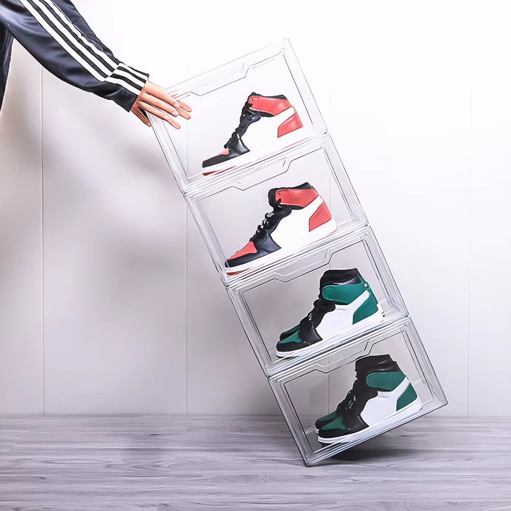Acrylic Transparent Shoe Box Clear Shoe Organizer Stackable Sneaker Display Case Plastic Shoe Storage Box for Home Storage