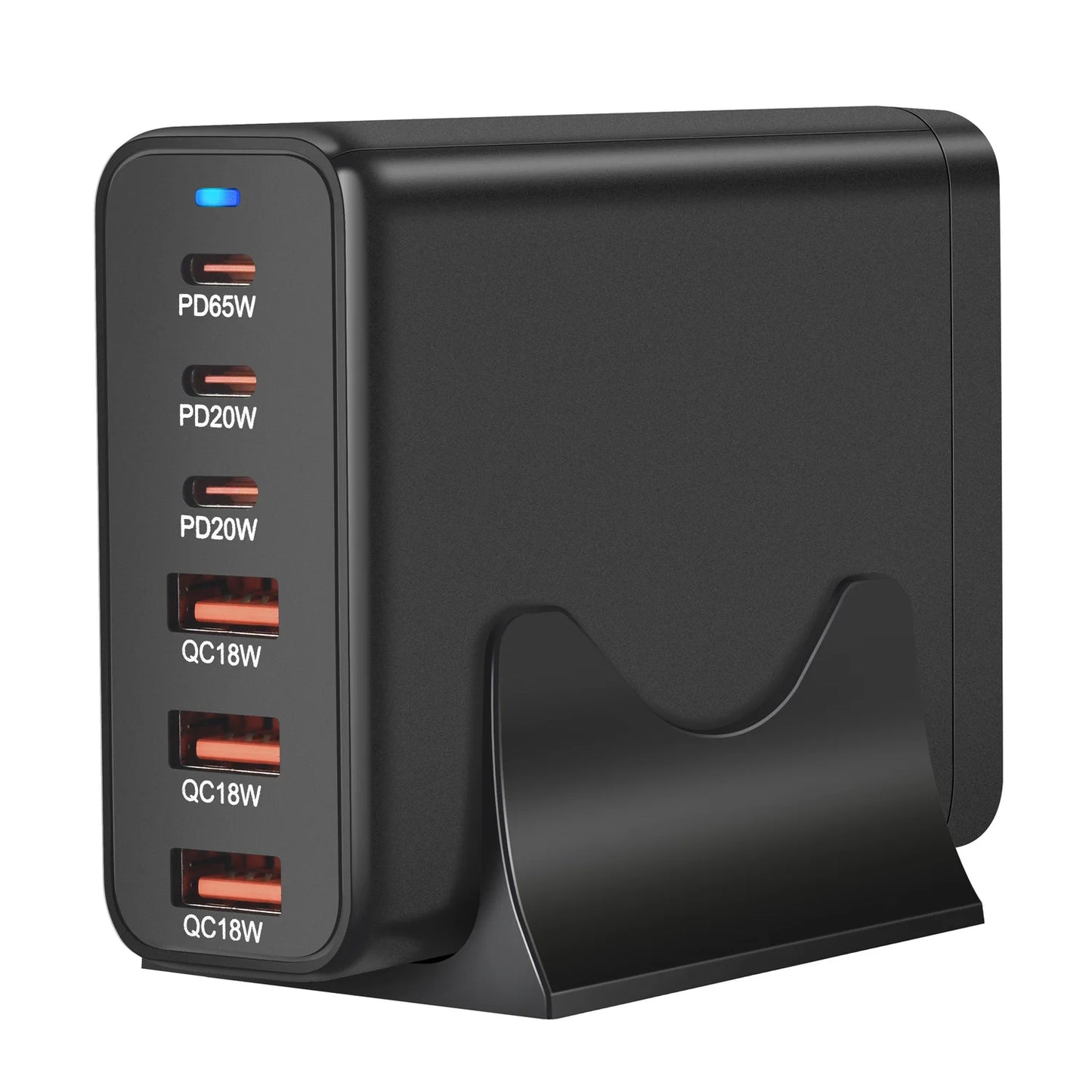 120W GAN Multi USB Charging Station 6 Port Hub Type C Charger PD Fast Charging Station Smart Charger for Iphone Samsung Xiaom