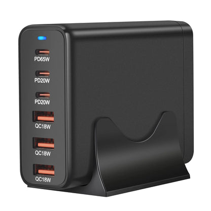 120W GAN Multi USB Charging Station 6 Port Hub Type C Charger PD Fast Charging Station Smart Charger for Iphone Samsung Xiaom